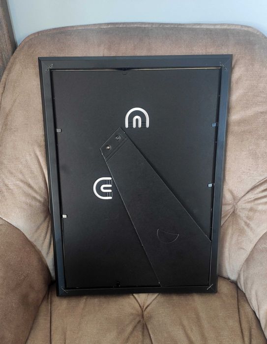 Нова картина с рамка ръчно рисувана акварел червена планинска къща