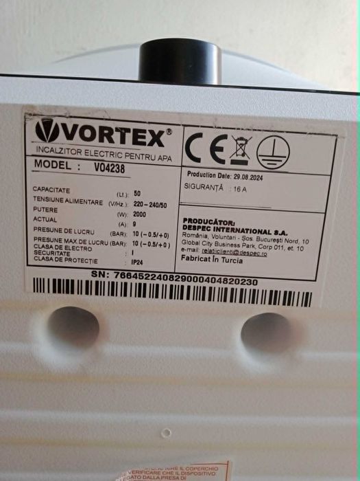 vand boiler electric Vortex