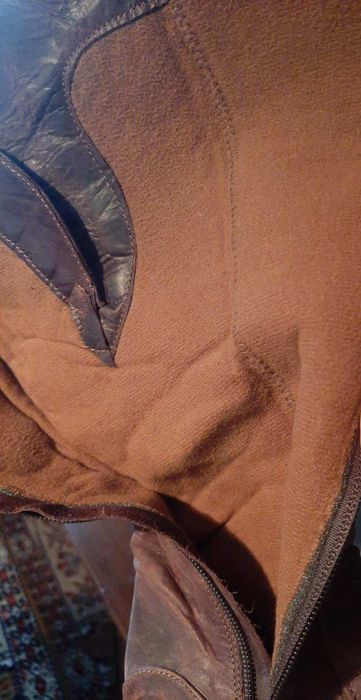 Ботуши естествена кожа-вишнев цвят,размер 36-българска номерация