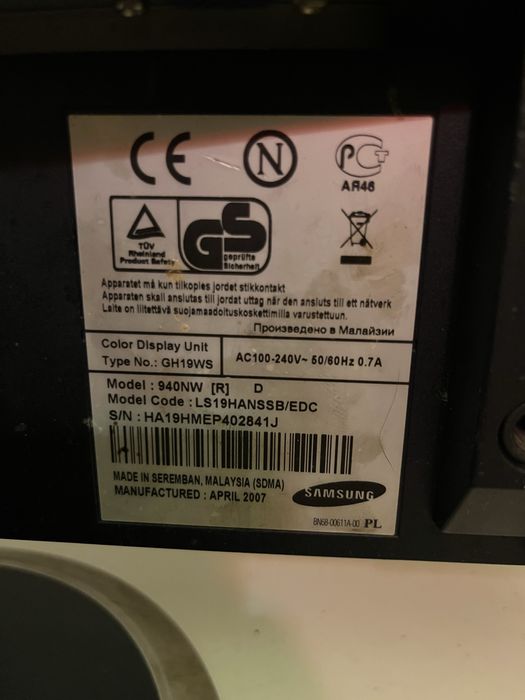 Monitor Samsung de 19 inci