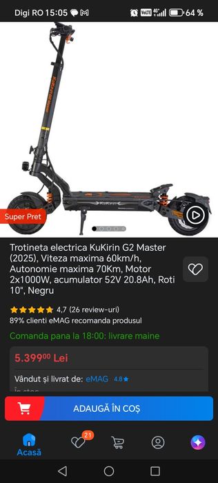 trotineta Kukirin G2 Master nou