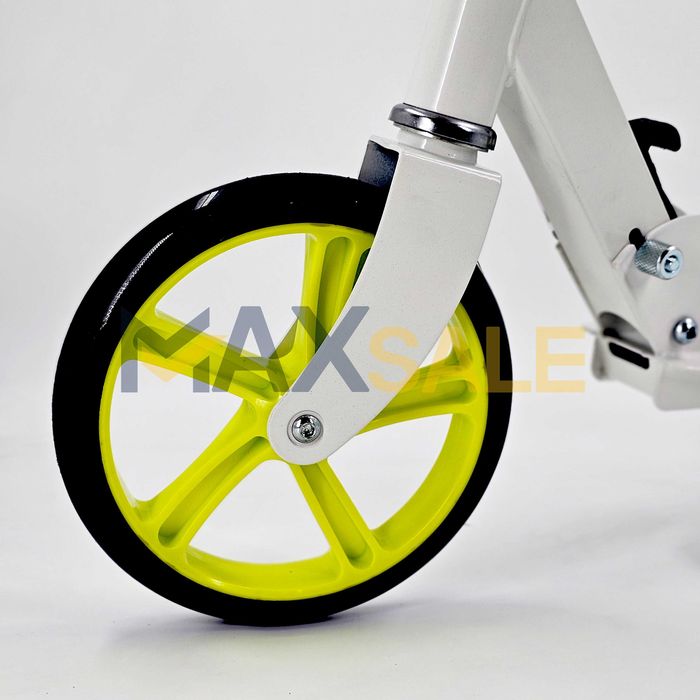 Детска тротинетка скутер scooter сгъваема бяло жълто колело играчки