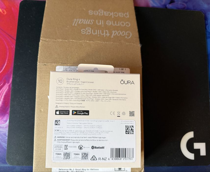 Oura ring 4 Brushed Silver 10 nou Garantie (echivalent 11 oura 3) inel