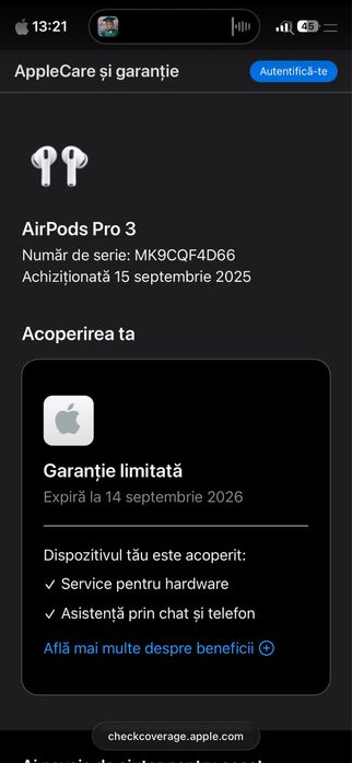 Vând AirPods Pro 3 – originale, noi, sigilate