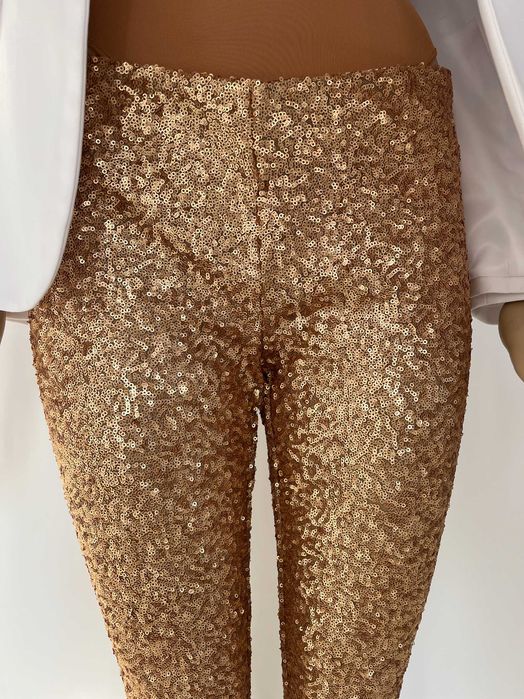 Pantaloni  NISSA din paiete aurii
