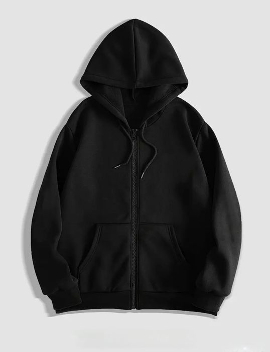 Чёрное ЗИП худи размера s