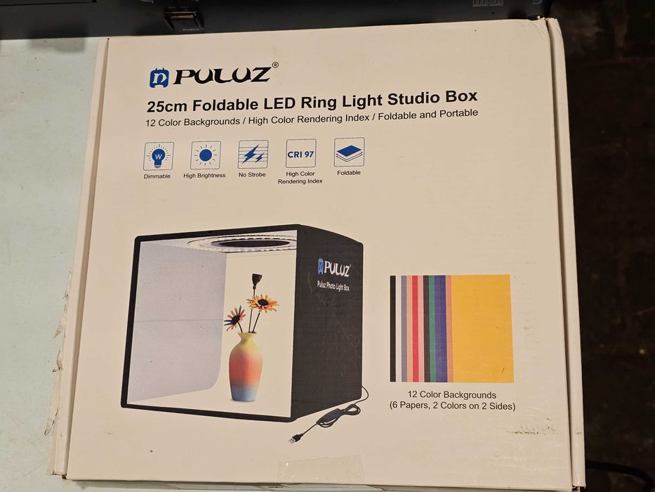 PULUZ 25 cm Cutie mică de fundal studio foto, pliabilă, portabilă