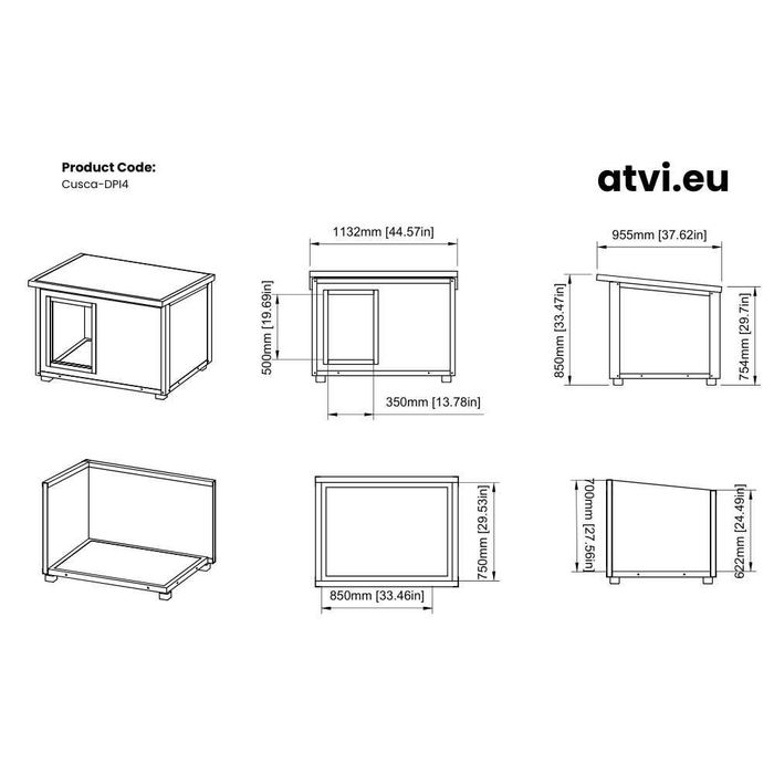 Cusca Caine Panouri Metalice Izolate Termic, Imposibil De Ros, Acoperis Rabatabil, 3 Marimi, Optionale Diverse, Fabricat in Romania, Garantie 24 luni
