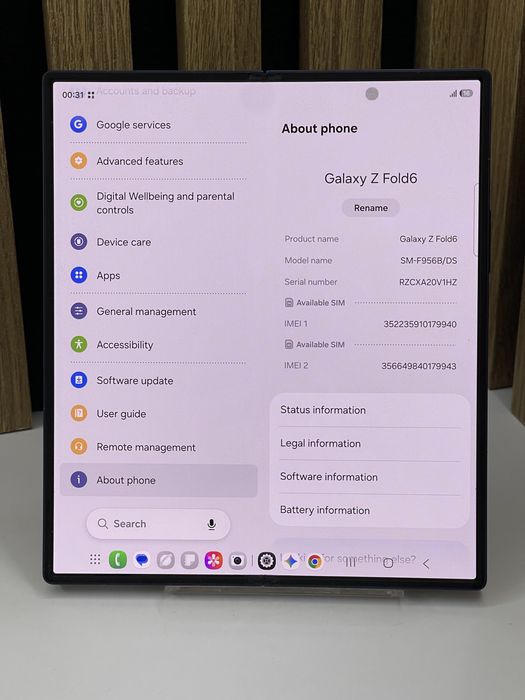 Samsung Z Fold 6 256Gb 12Gb ram 100% bat (177 cicluri) Garantie #62555