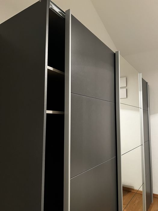 Dressing/Dulap 270/212/68 cm 3 usi culisante gri antracit si oglinda