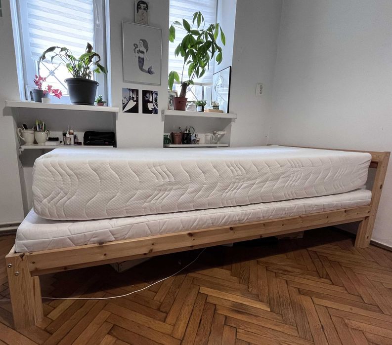Saltea Ortopedica BEST SLEEP Dream Waves si pat Ikea