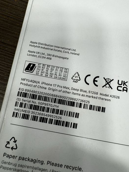 iPhone 17 Pro Max / 512GB / Sigilat / Garantie 12 luni