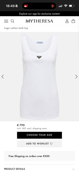 Prada logo cotton tank top 36