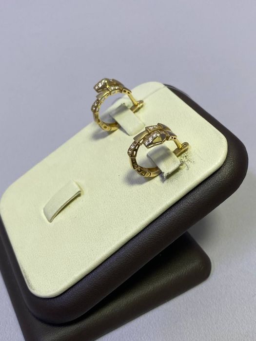 Серьги с камнями Змейка /СТ 85067