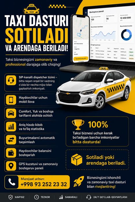 Taxi programma sotiladi va arendaga berila