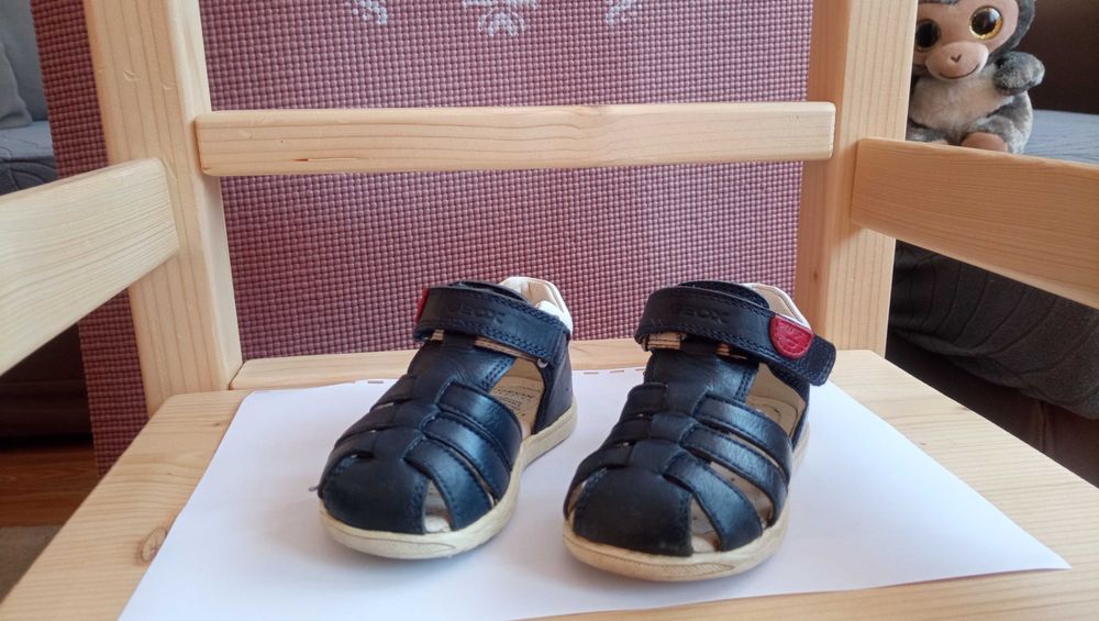 Бебешки сандали GEOX (детски сандали, естествена кожа, сини, №22)