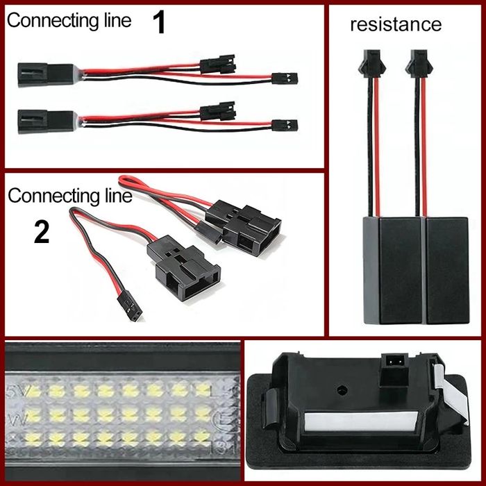 Set de 2 lămpi cu led pentru număr auto