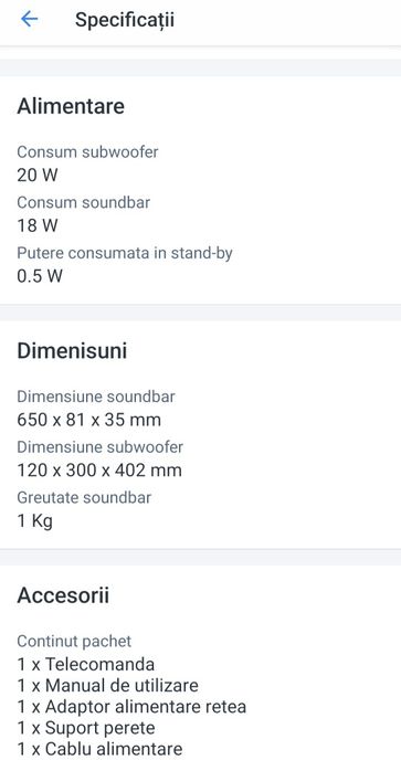 Soundbar Philips TAB6405/10, 2.1, 140W