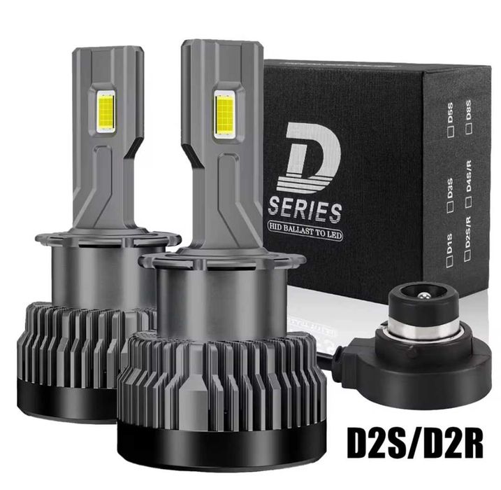 Set 2 Becuri LED Faruri D2S D2R CANBUS 70W 30000LM 6000K HID to LED