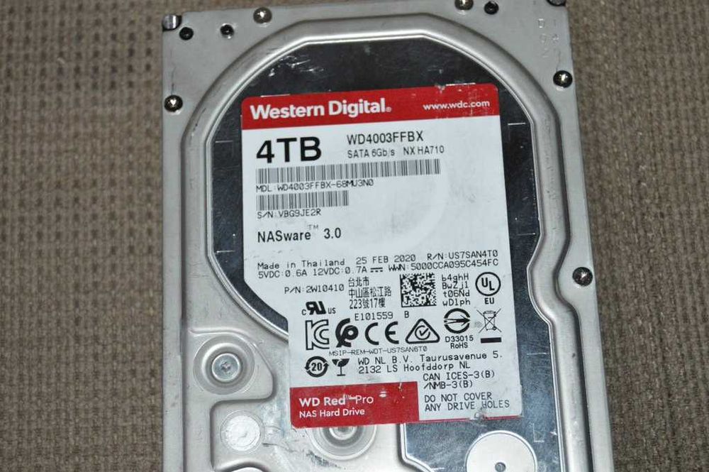 HDD Nas WD Red Pro 4TB și 2x WD Enterprise Se 3TB | Sănătate 100% HD Sentinel