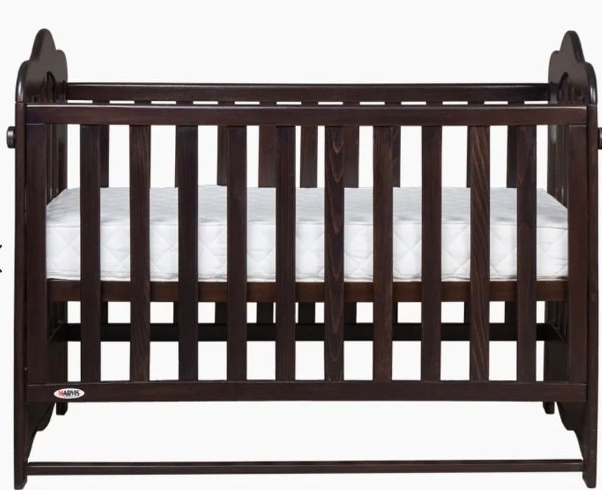 Vând pătuț maro bebe/copii+saltea+carusel