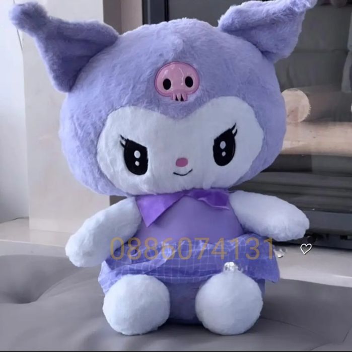 Hello Kitty Kuromi Плюшена играчка, Кити Куроми плюшени играчки, 45см