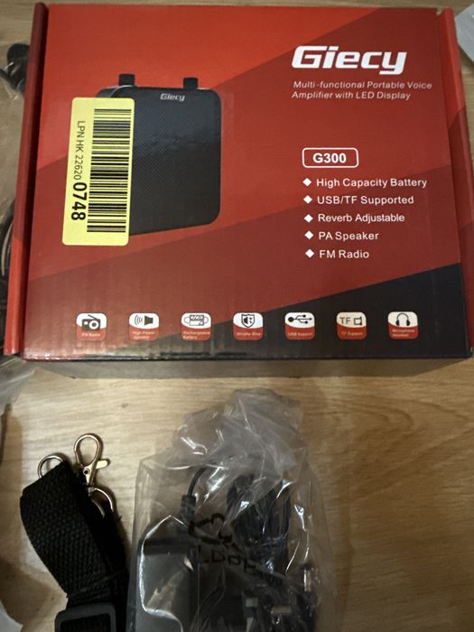 Giecy G300 Amplificator Voce 30W Bluetooth Microfon Headset Portabil Boxa PA USB TF FM 2800mAh Profesor Ghid Resigilat Open Box