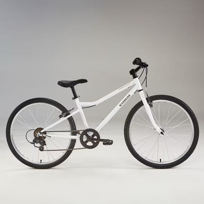 Bicicletă polivalentă Riverside 100 24" alb copii 135-150 cm