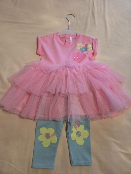 Set ptr 2 ani, rochiță party cu tutu si colant 3/4