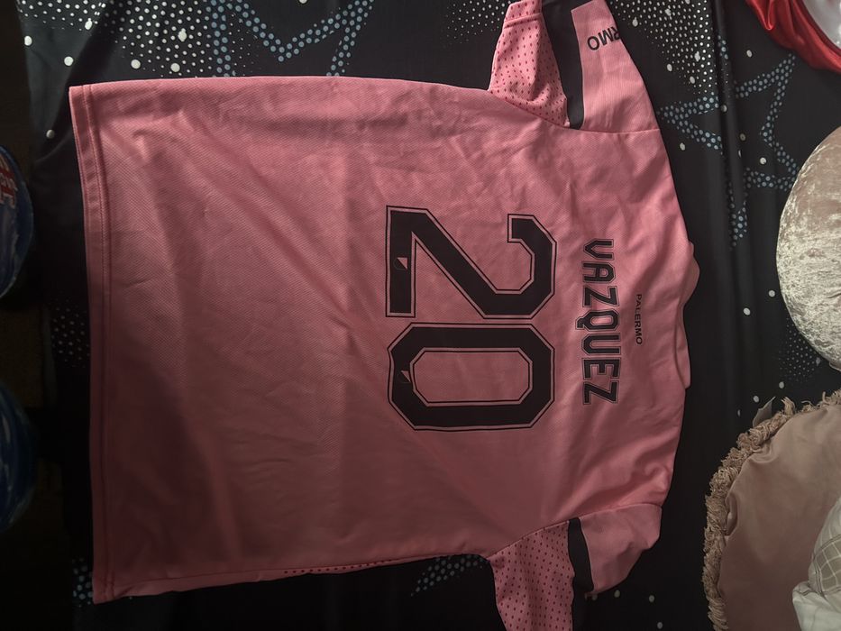 Tricou kit de fotbal palermo roz nr20 marime s fit m