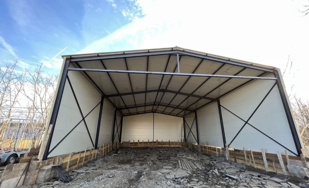 Vând hală metalică 10x25 din profile IPE