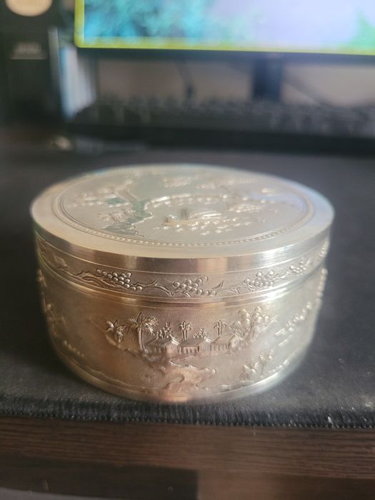 Серебряная шкатулка (коробочка) Вьетнам, 900 проба, 150 г