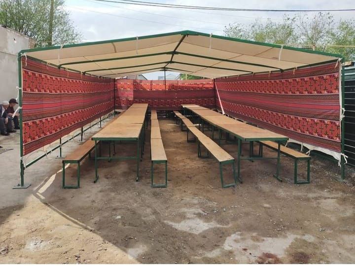 Палатка,казан-ошак умывальник