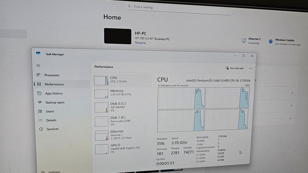 Calculator Office/nas HP 290g2,G5400,500gb hdd