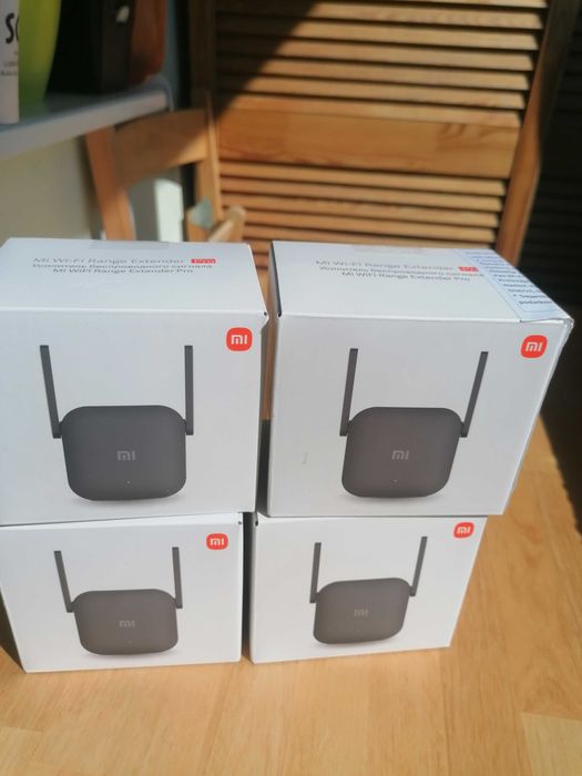 Set 4x Xiaomi Mi WiFi Range Extender Pro 300 Mbps, amplificator semnal WiFi extensie internet, 2 antene externe, negru, nou sigilat in cutie