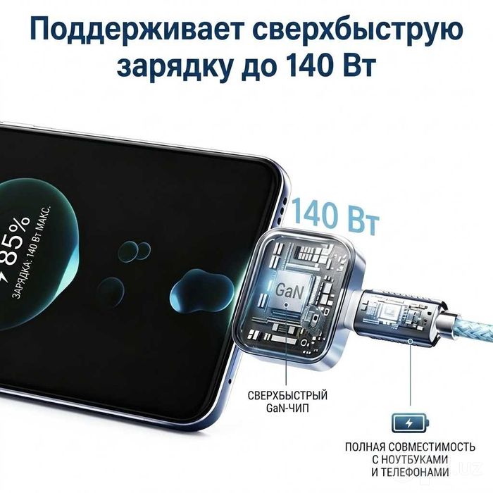 Зарядный адаптер KUWAJIA KH-51 (Type-C) | Автоотключение