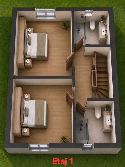 Casa individuala P+2, la 700m de metrou cu zona tip Penthouse