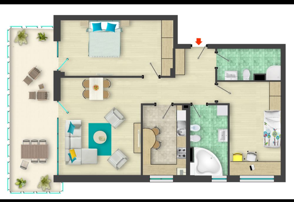 De vanzare  apartament 3 camere ared lidl iosia