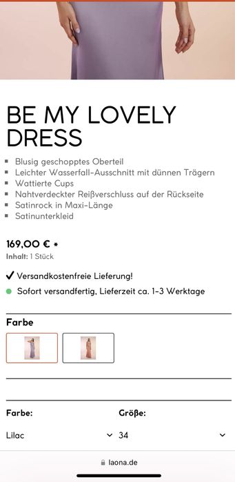 Официална Дълга Рокля Laona Лилава