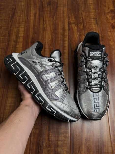 Versace Trigreca Metallic Silver Black White 40-46