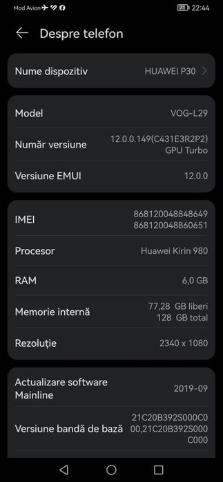 Se vinde telefon Huawei p30 pro