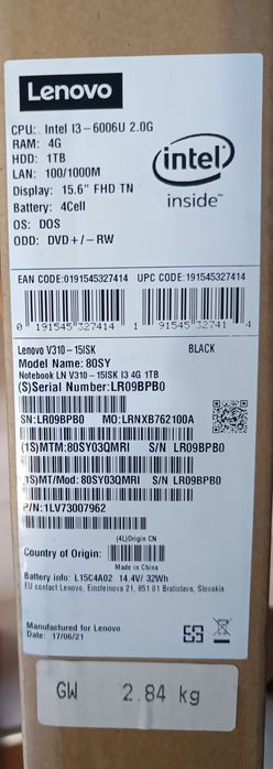 Laptop Lenovo V310-15ISK 80SY