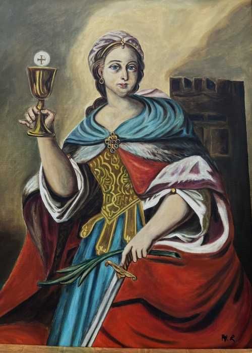Superba pictura in ulei pe panza-Sfanta Ecaterina din Alexandria-Olanda