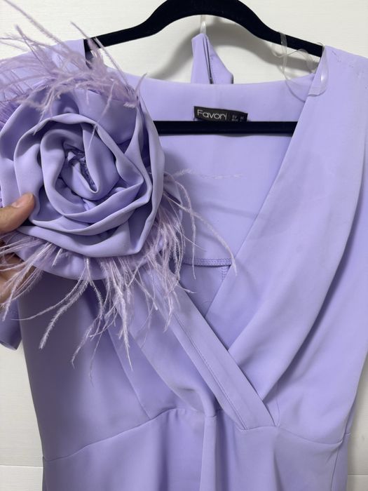 Compleu lila cu pantaloni evazati