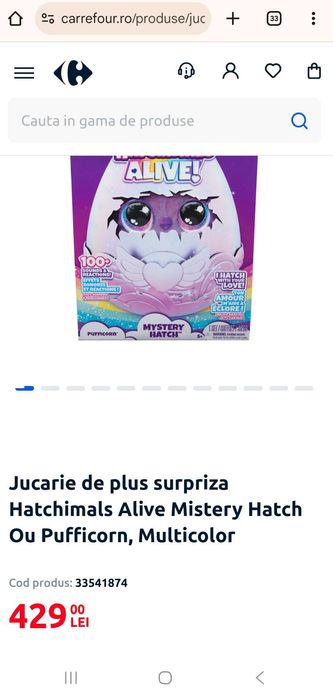 Hatchimals Alive, Pufficorn, ca nou,+ cutie