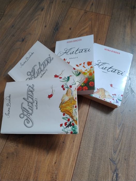 Patru volume de cărți Fluturi, autor Irina Binder.