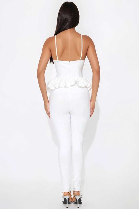 fashion nova бандажен бял гащеризон панталон топ бандаж нов балерина
