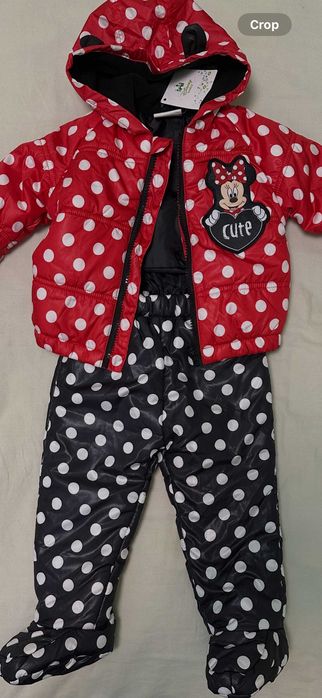 НОВ комплект зимно яке и шушляков паталон Мини на Disney