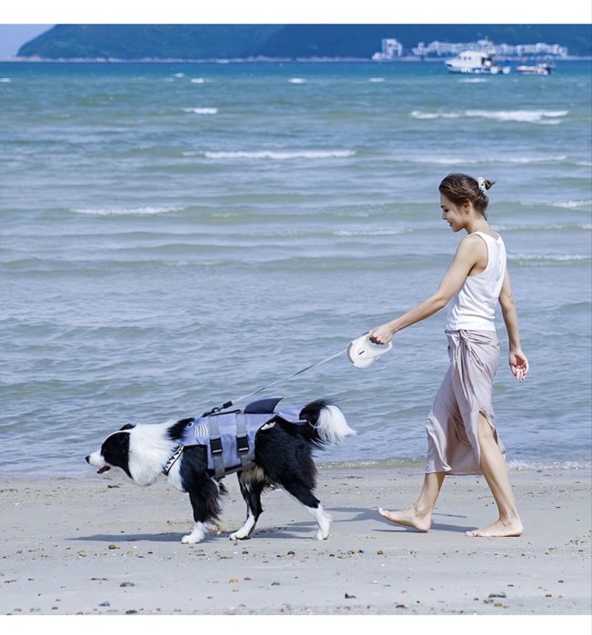 Автоматичен повод за куче 4м - със светлоотразителна и резервна каишка