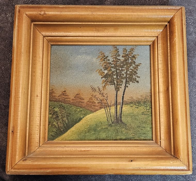 Tablou decorativ vintage – Peisaj pictat pe pânză